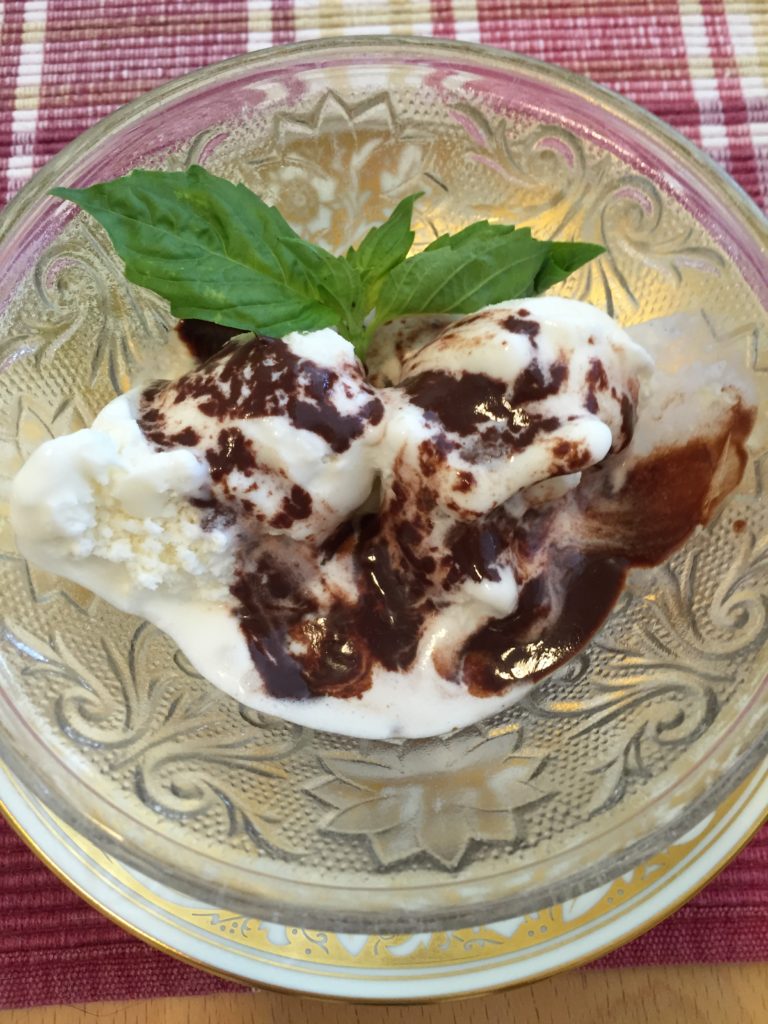 Ice Cream with home made chocolate syrup