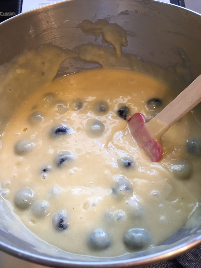 Gently add berries to batter-ibskitchn.com