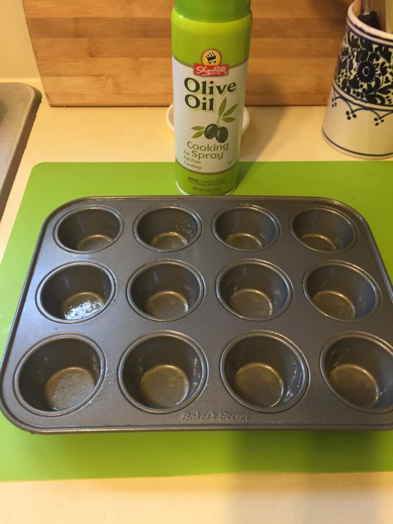 Prepare tins for mini frittatas-ibskitchn.com