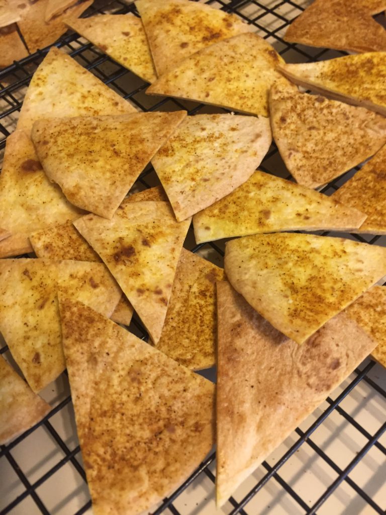 Bake tortilla triangles until golden - ibskitchn.com