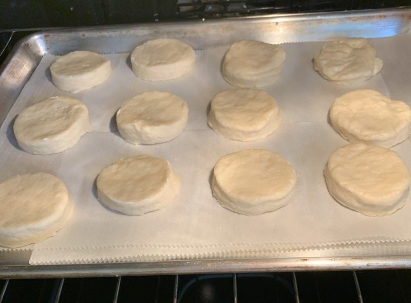 place biscuits on parchment
